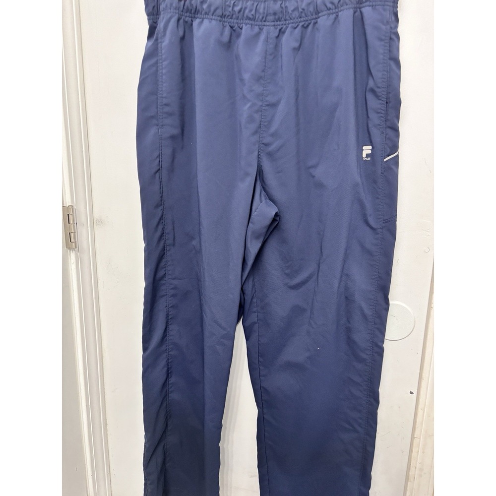 Fila Sport Navy XL Athletic Workout Wear Blue Gray Zipper Legs 38x31 Elastic